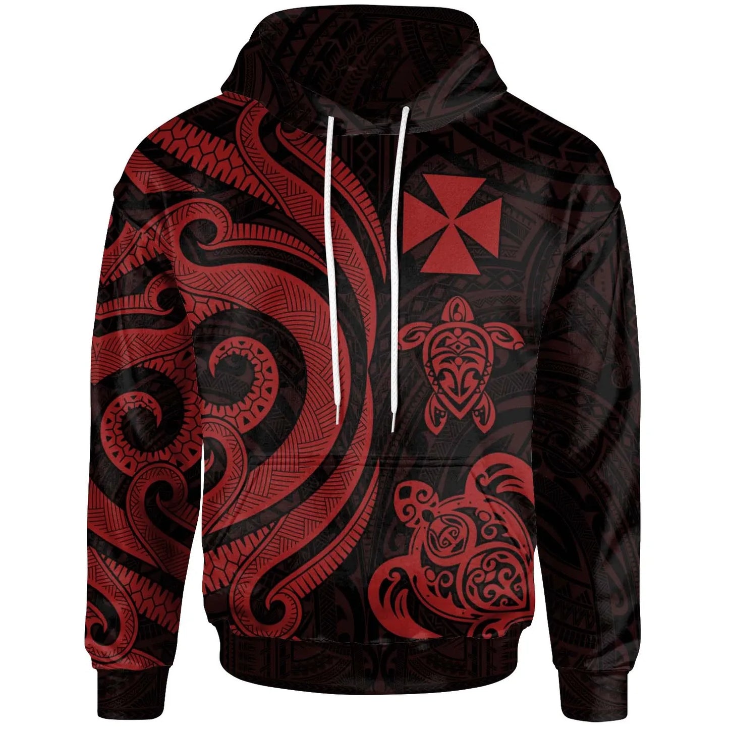 Wallis and Futuna Hoodie - Red Tentacle Turtle