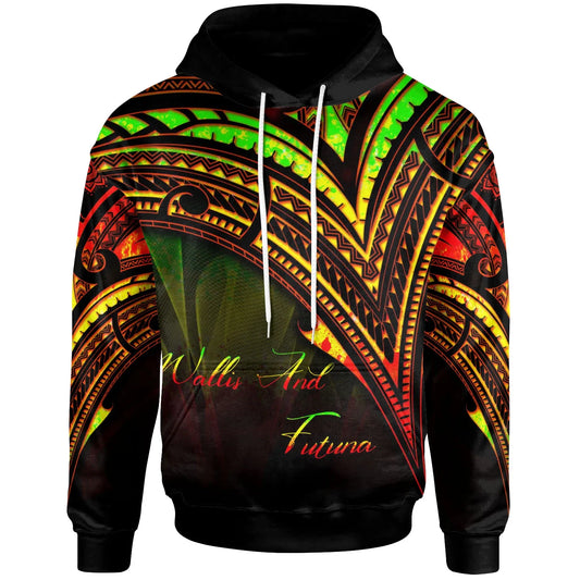 Wallis and Futuna Hoodie - Reggae Color Cross Style