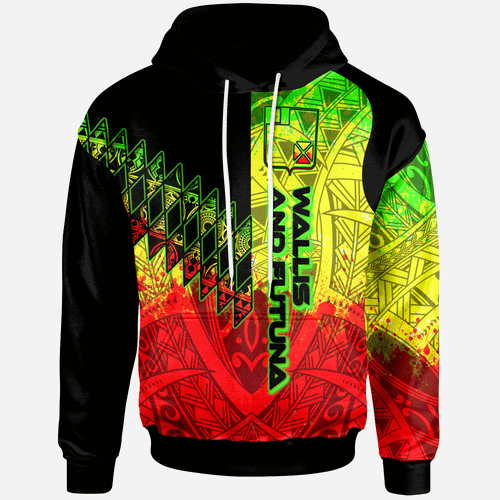 Wallis and Futuna Hoodie - Reggage Color Symmetry Style