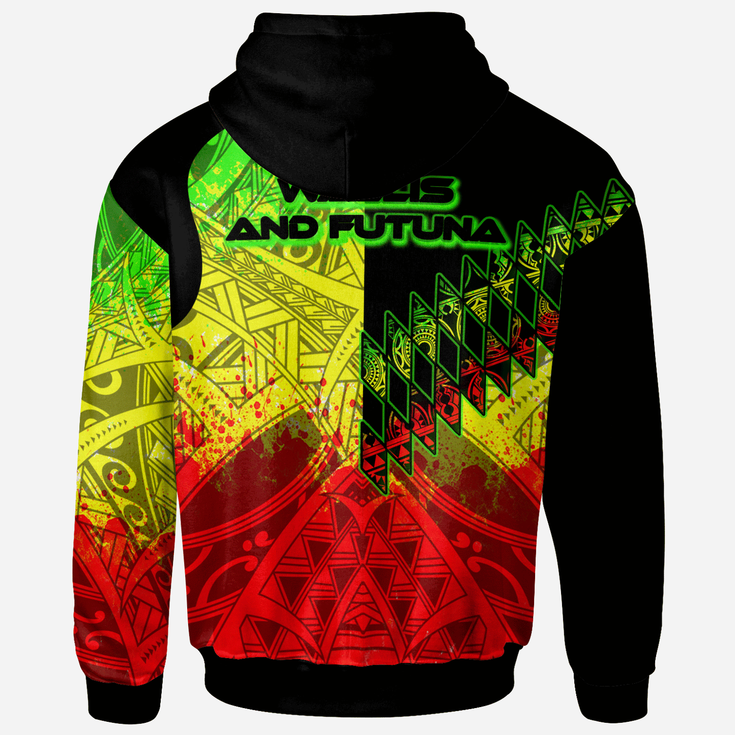 Wallis and Futuna Hoodie - Reggage Color Symmetry Style