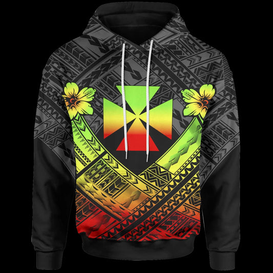 Wallis And Futuna  Hoodie - Wallis And Futuna Seal Camisole Hibiscus Style (Reggae)