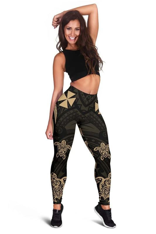 Wallis and Futuna Legging - Gold Tentacle Turtle