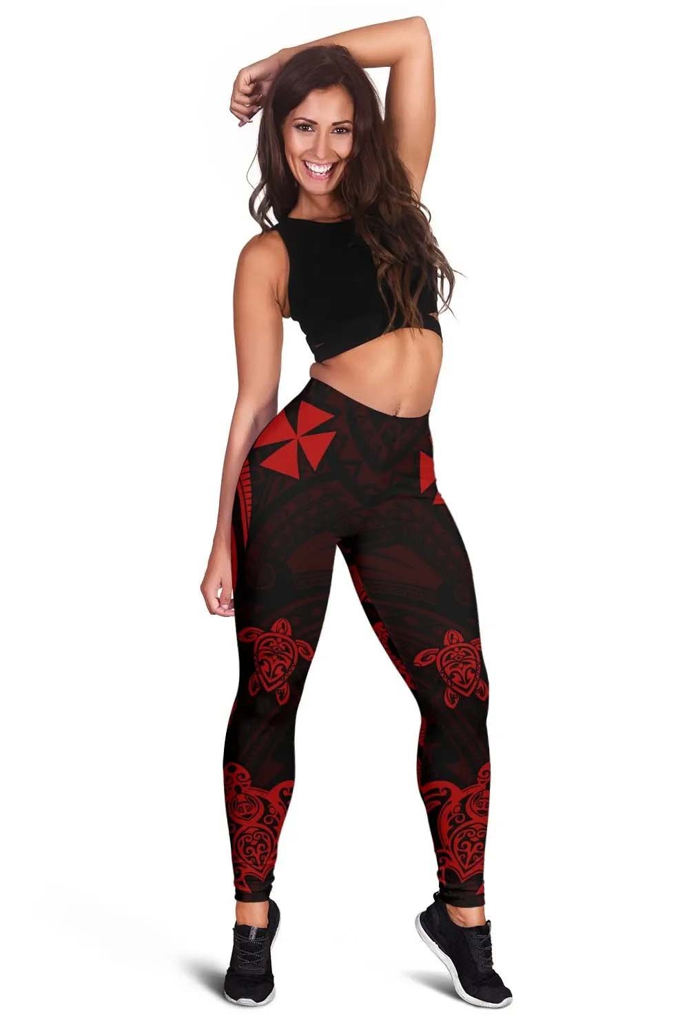 Wallis and Futuna Legging - Red Tentacle Turtle