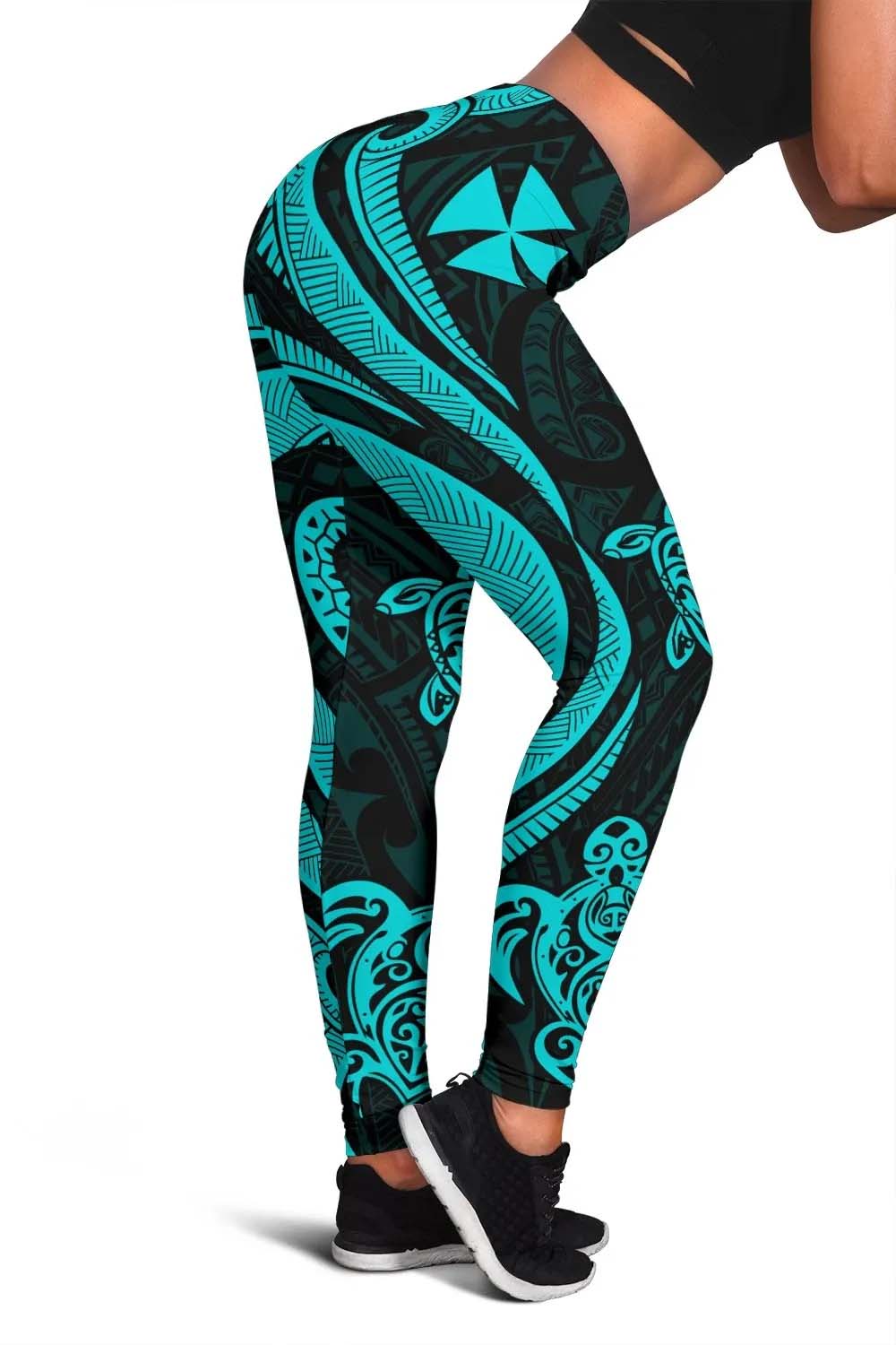 Wallis and Futuna Legging - Turquoise Tentacle Turtle