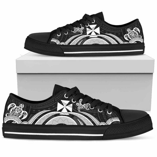 Wallis and Futuna Low Top Canvas Shoes - White Tentacle Turtle