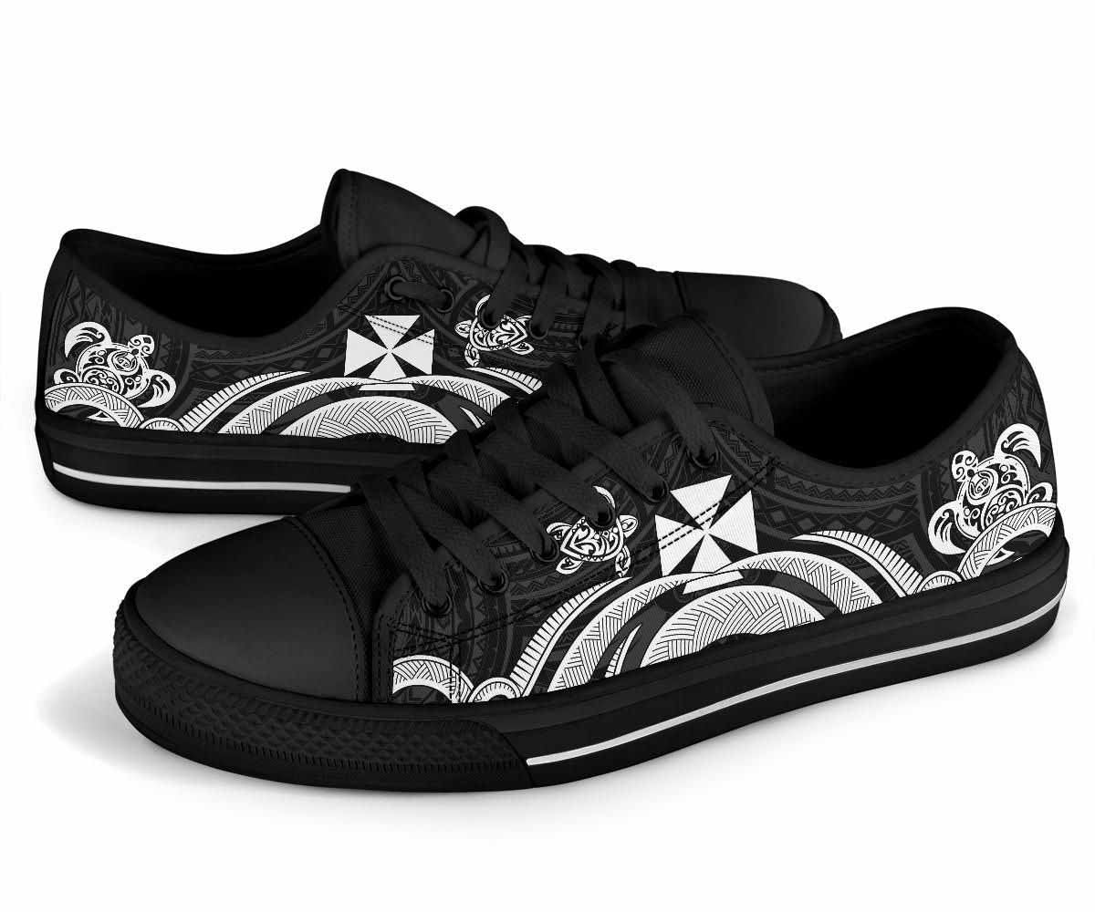 Wallis and Futuna Low Top Canvas Shoes - White Tentacle Turtle