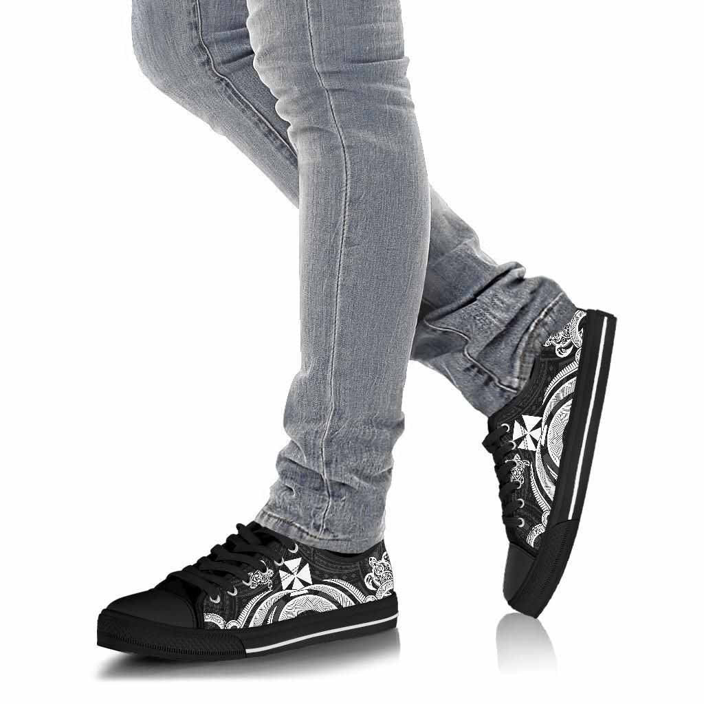 Wallis and Futuna Low Top Canvas Shoes - White Tentacle Turtle