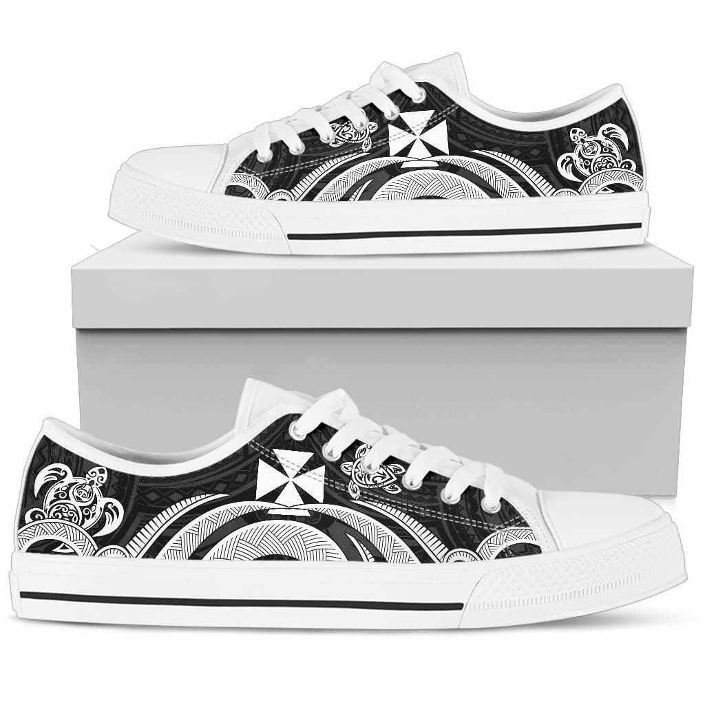 Wallis and Futuna Low Top Canvas Shoes - White Tentacle Turtle