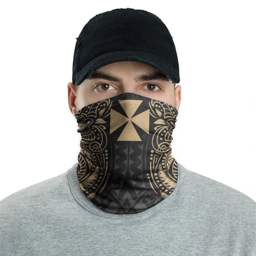 Wallis And Futuna Neck Gaiter - Floral Tattoo Gold