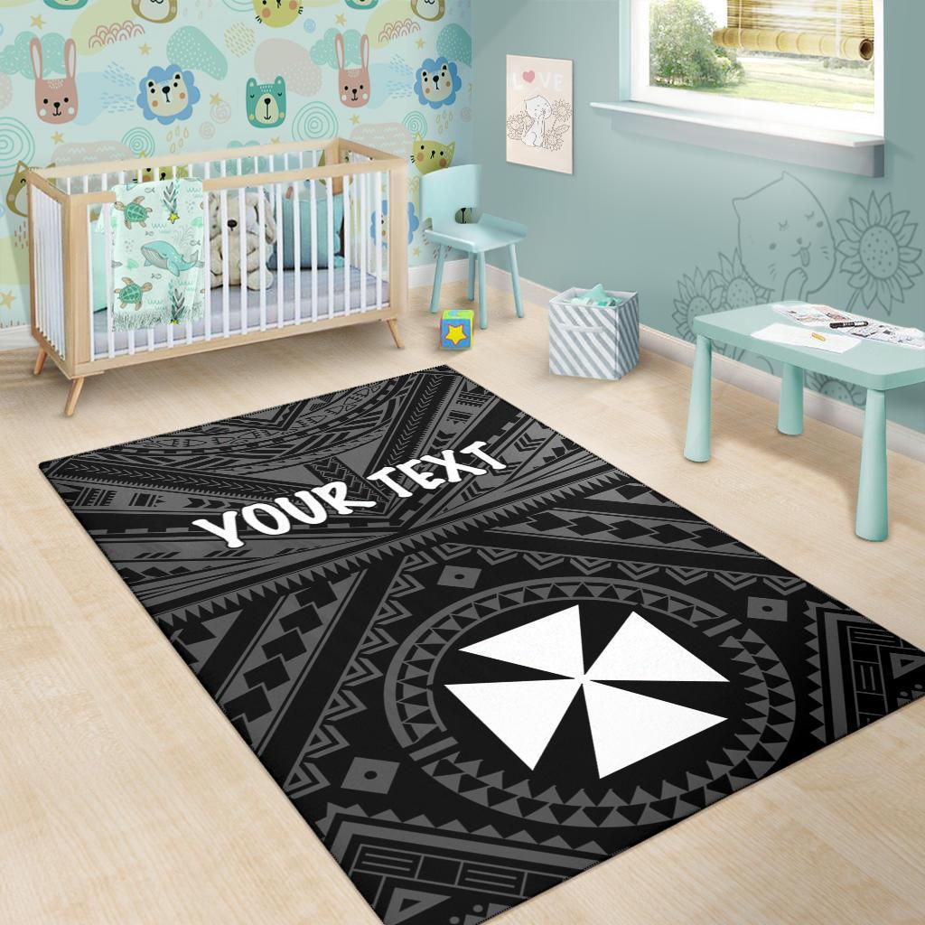 Wallis and Futuna Personalised Area Rug - Wallis and Futuna Seal With Polynesian Tattoo Style