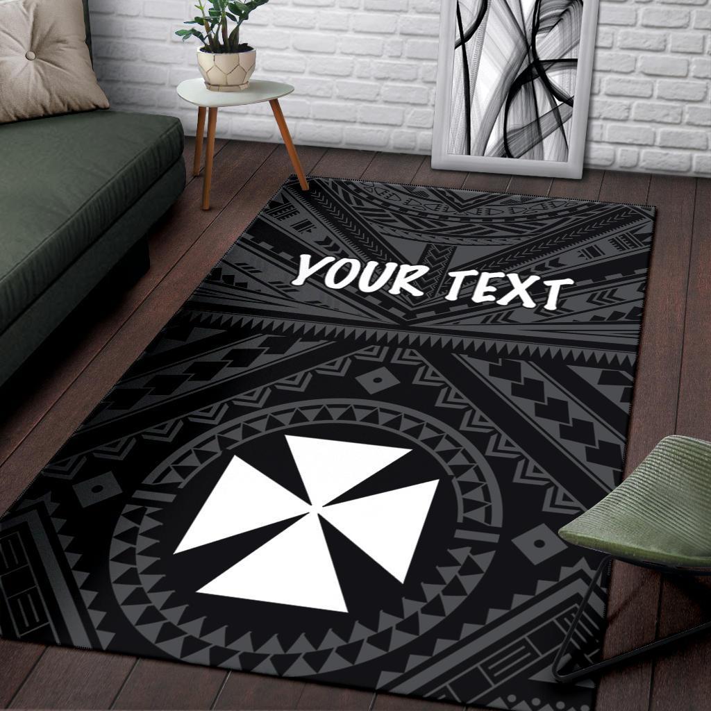 Wallis and Futuna Personalised Area Rug - Wallis and Futuna Seal With Polynesian Tattoo Style