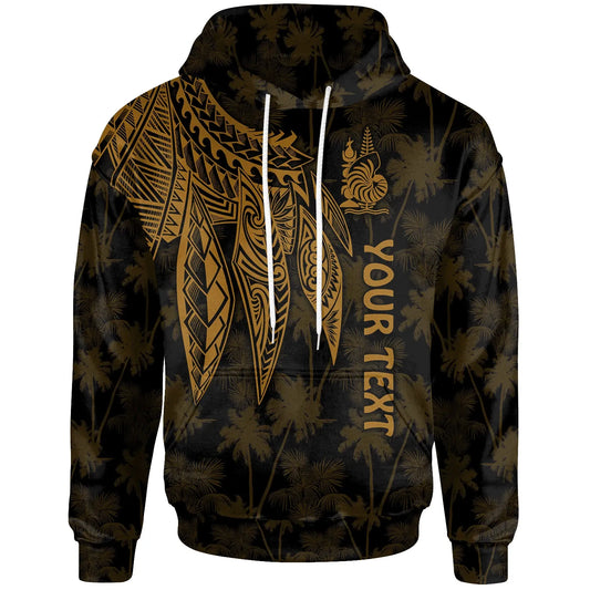 Wallis and Futuna Personalised Hoodie - Polynesian Wings Golden