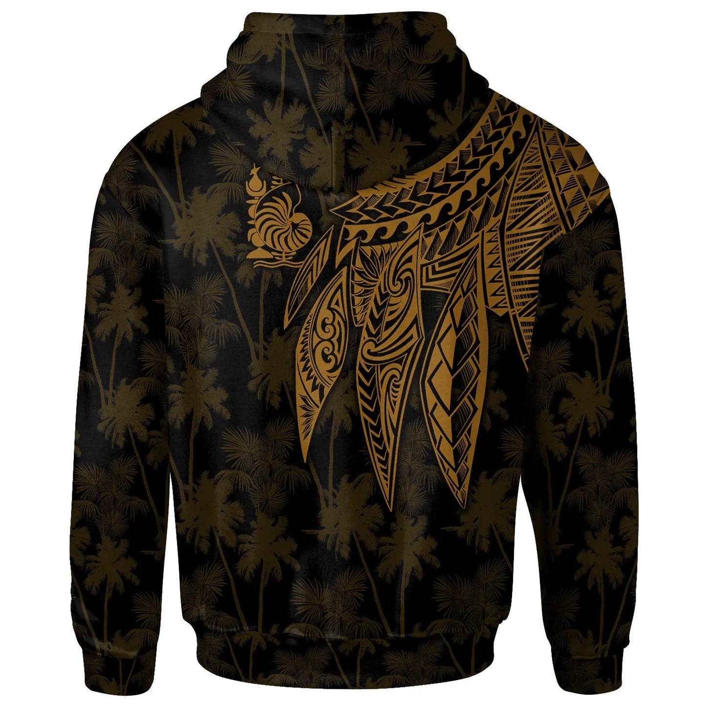 Wallis and Futuna Personalised Hoodie - Polynesian Wings Golden
