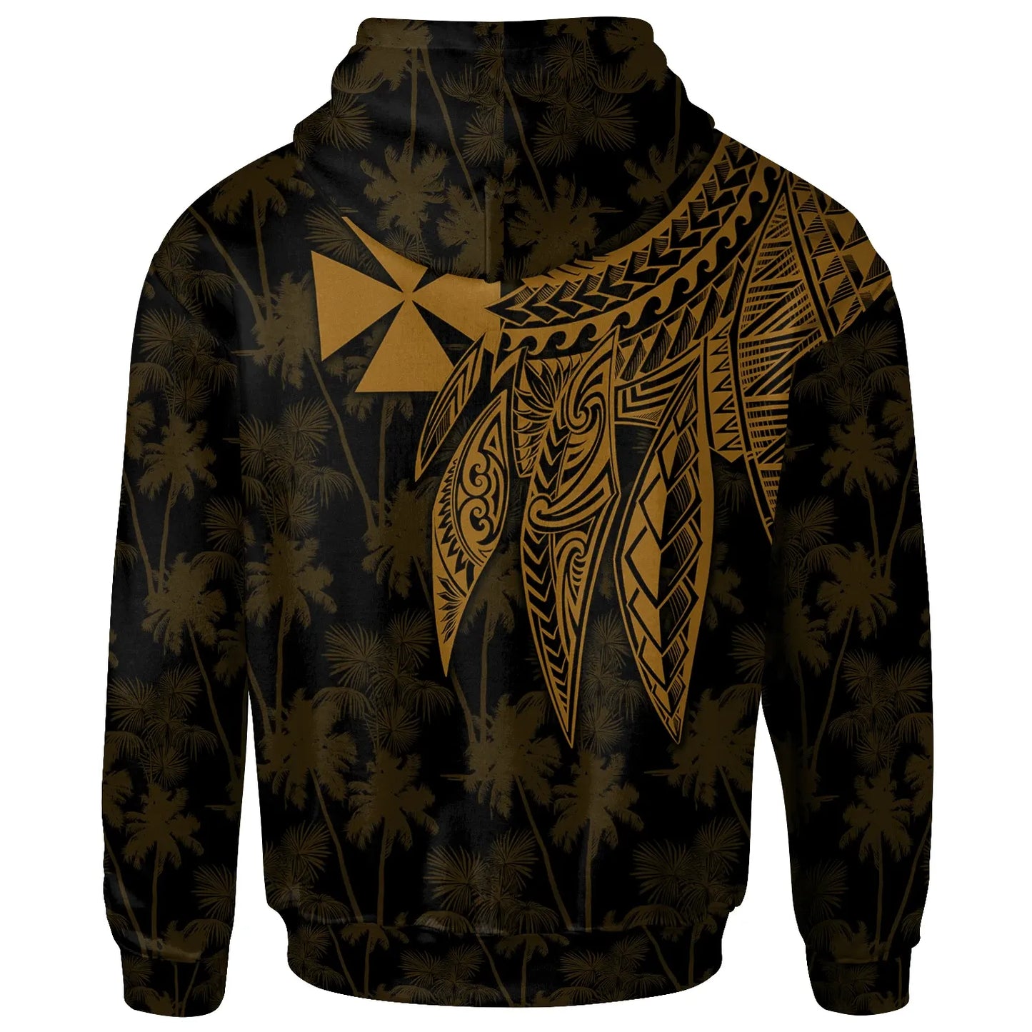 Wallis and Futuna Personalised Hoodie - Polynesian Wings Golden