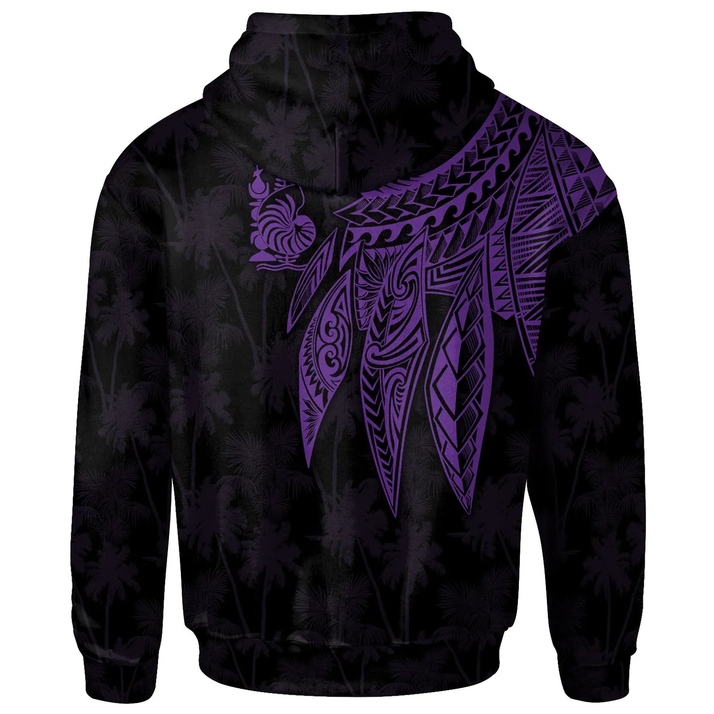 Wallis and Futuna Personalised Hoodie - Polynesian Wings Purple