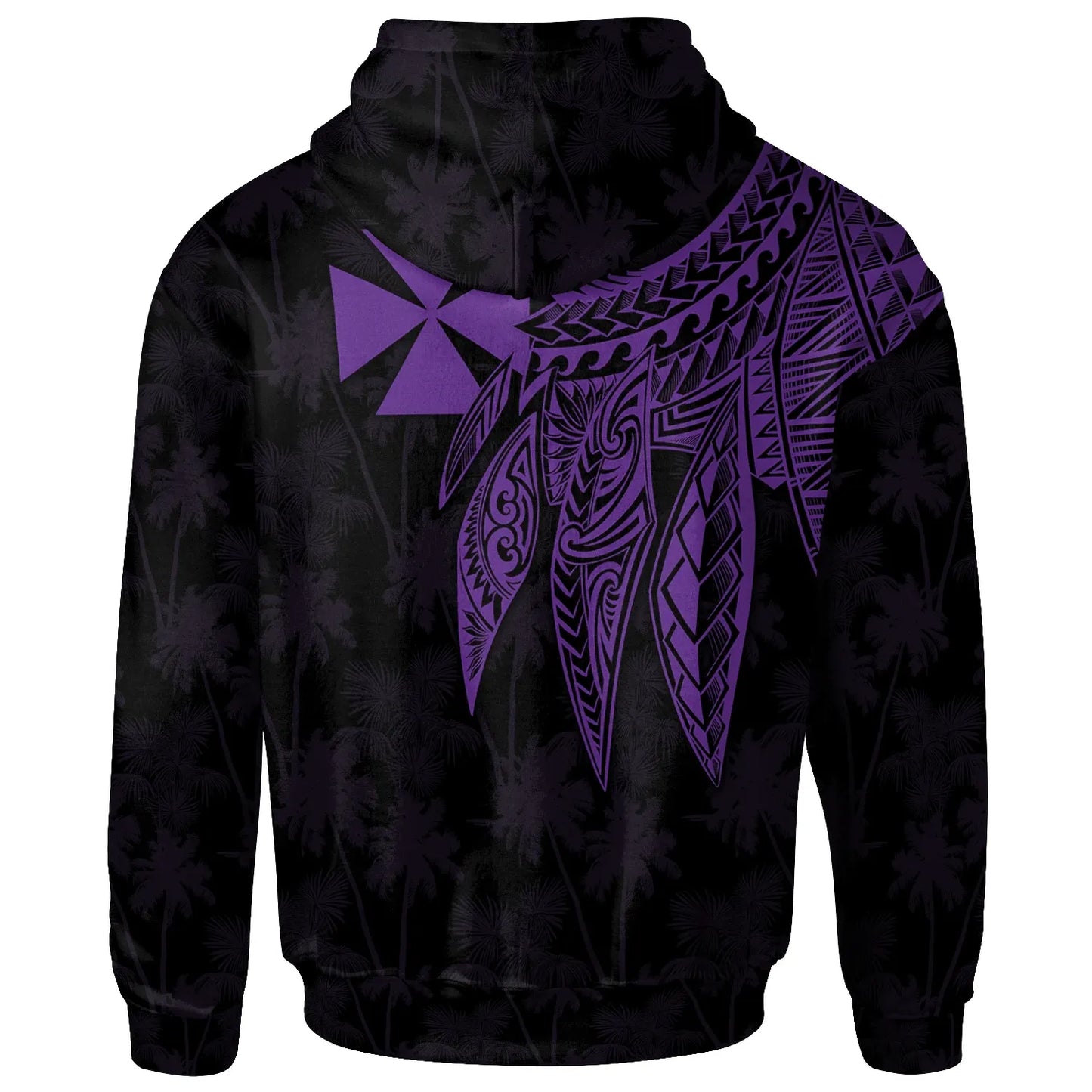 Wallis and Futuna Personalised Hoodie - Polynesian Wings Purple