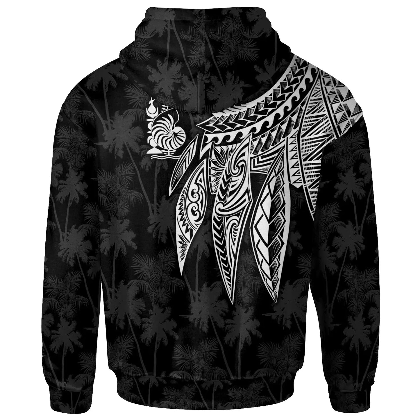 Wallis and Futuna Personalised Hoodie - Polynesian Wings White