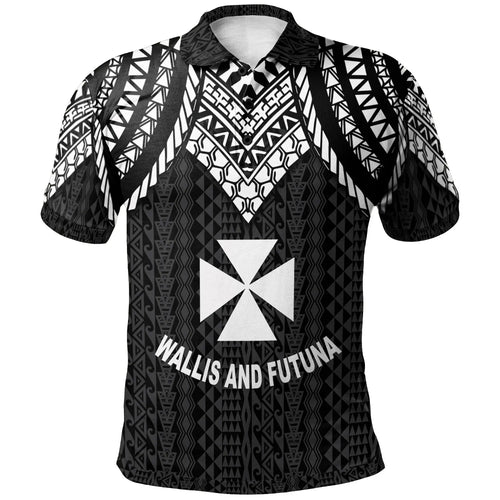 Wallis And Futuna Polo Shirt - Polynesian Armor Style Black