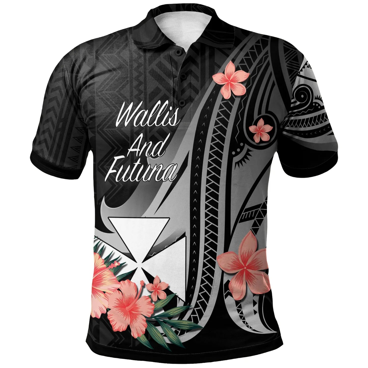 Wallis and Futuna Polo Shirt - Polynesian Hibiscus Pattern Style