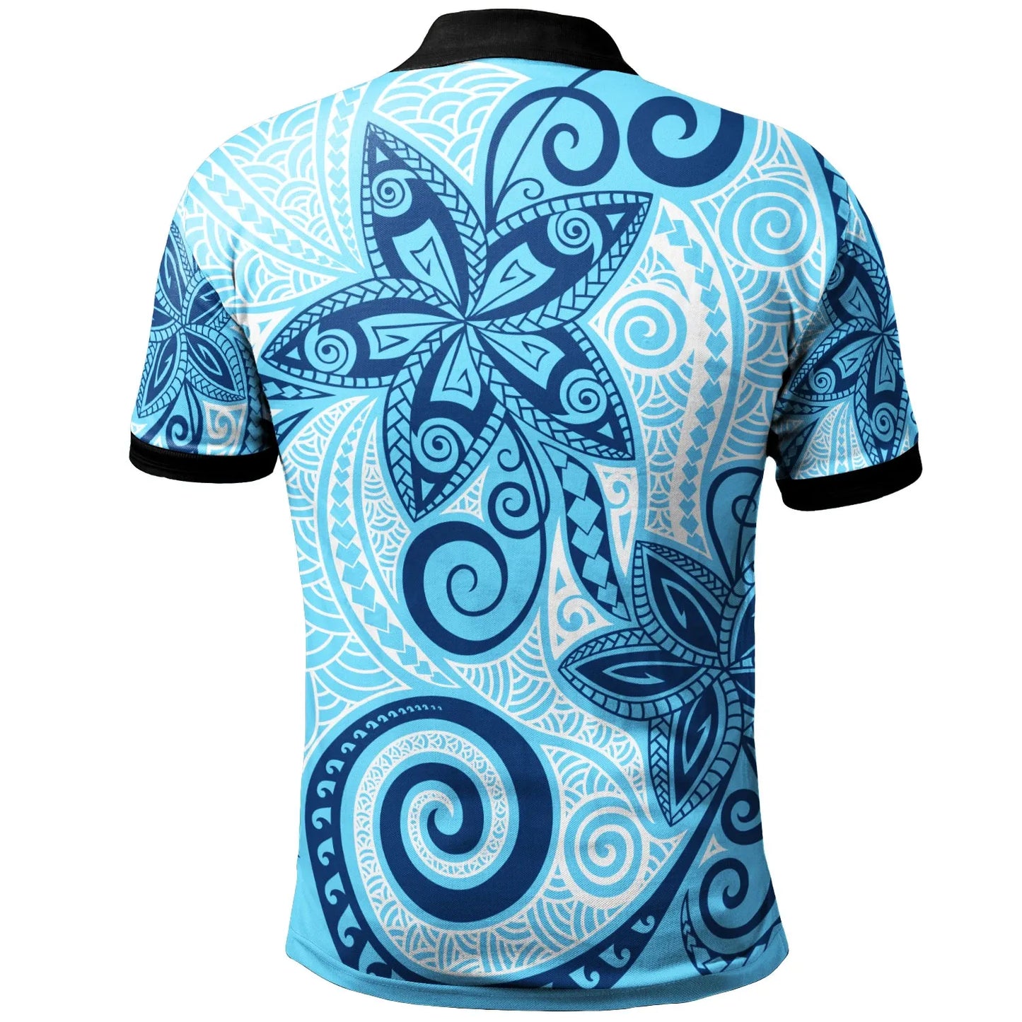 Wallis and Futuna Polo Shirt - Tribal Plumeria Pattern