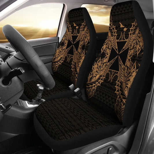 Wallis And Futuna Car Seat Cover - Wallis And Futuna Coat Of Arms Map Gold