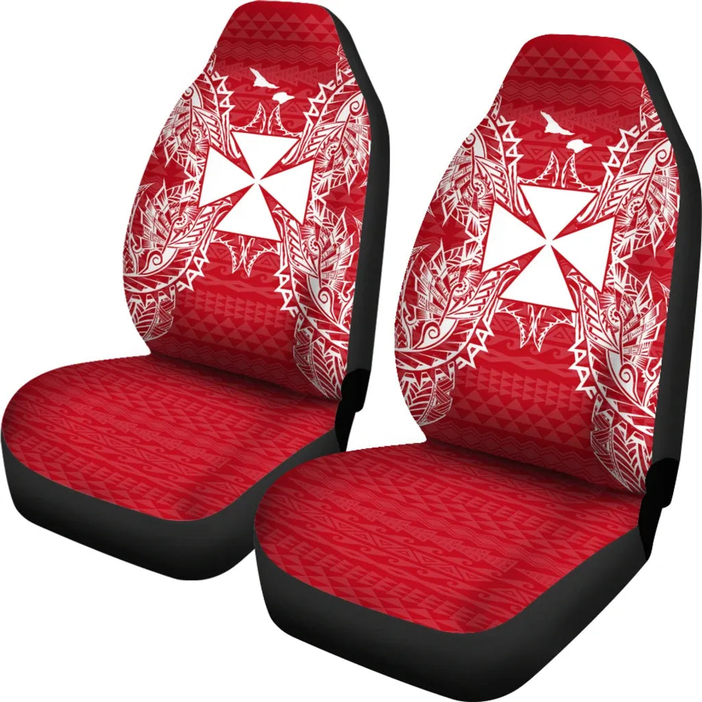 Wallis And Futuna Car Seat Cover - Wallis And Futuna Coat Of Arms Map Red White