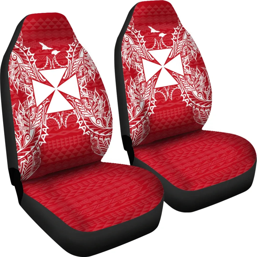 Wallis And Futuna Car Seat Cover - Wallis And Futuna Coat Of Arms Map Red White