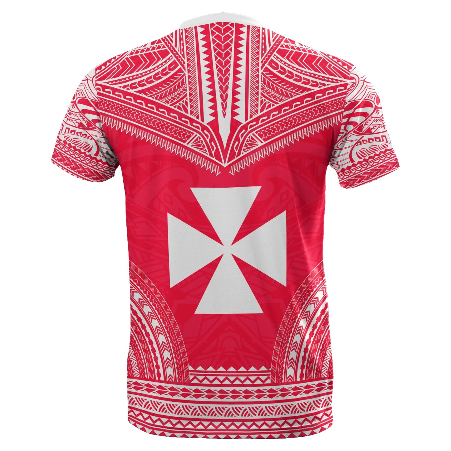 Wallis And Futuna All Over T-Shirt - Wallis And Futuna Coat Of Arms Polynesian Tattoo Style Red Version