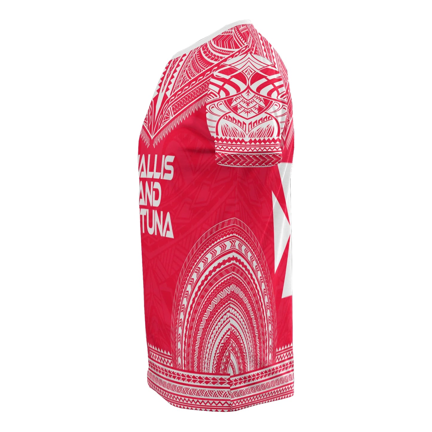 Wallis And Futuna All Over T-Shirt - Wallis And Futuna Coat Of Arms Polynesian Tattoo Style Red Version
