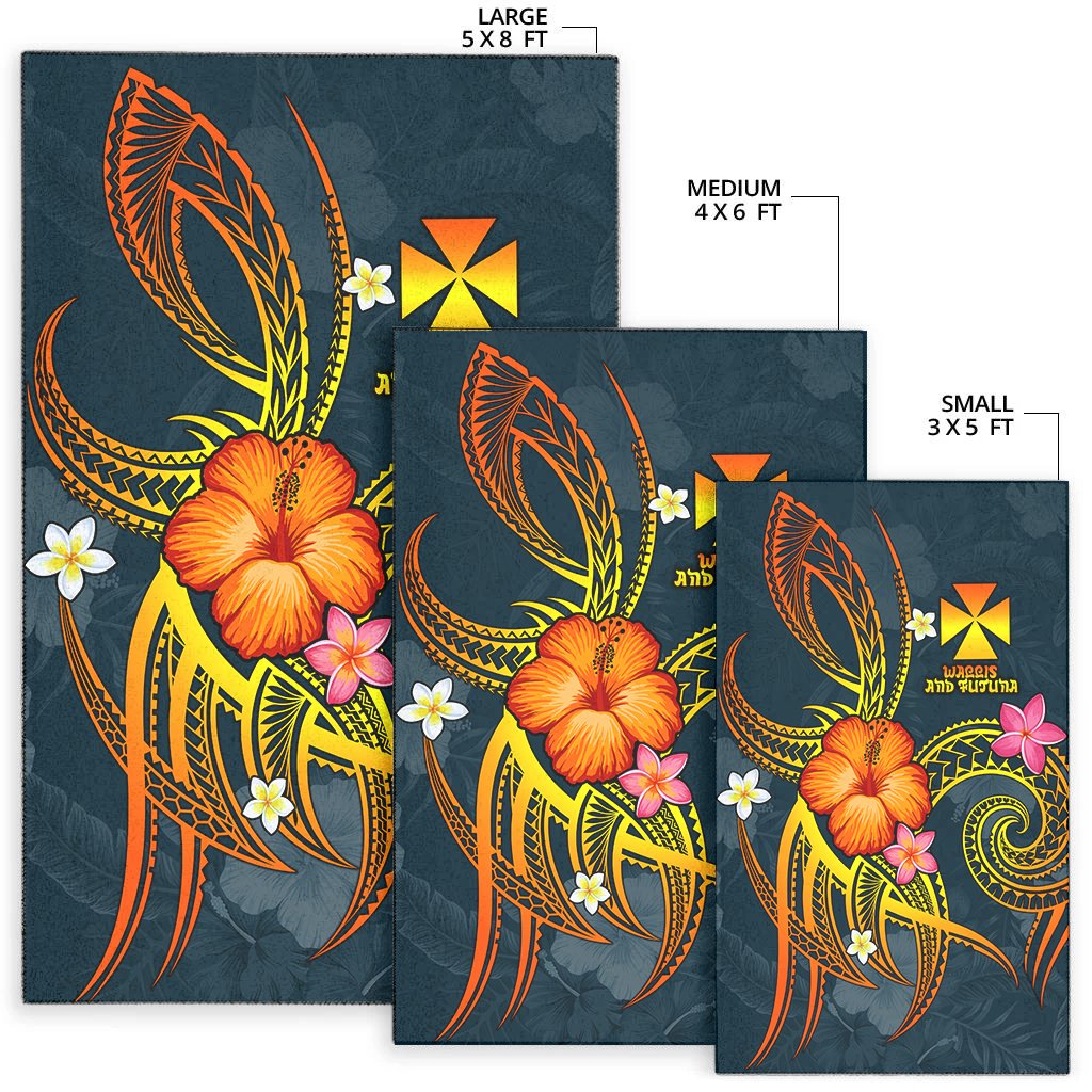 Wallis and Futuna Polynesian Area Rug - Legend of Wallis and Futuna (Blue)