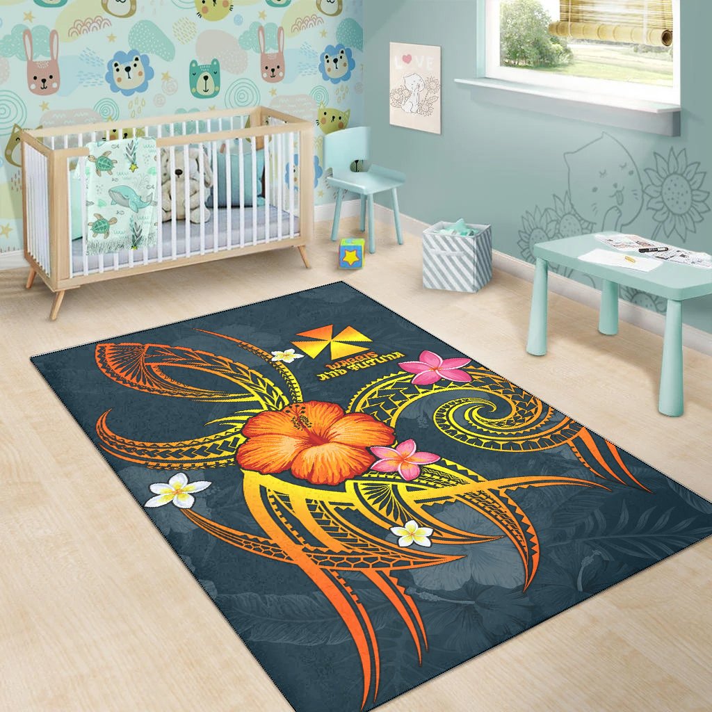 Wallis and Futuna Polynesian Area Rug - Legend of Wallis and Futuna (Blue)