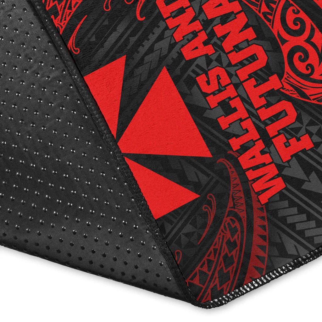 Wallis And Futuna Polynesian Area Rug - Red Tribal Wave