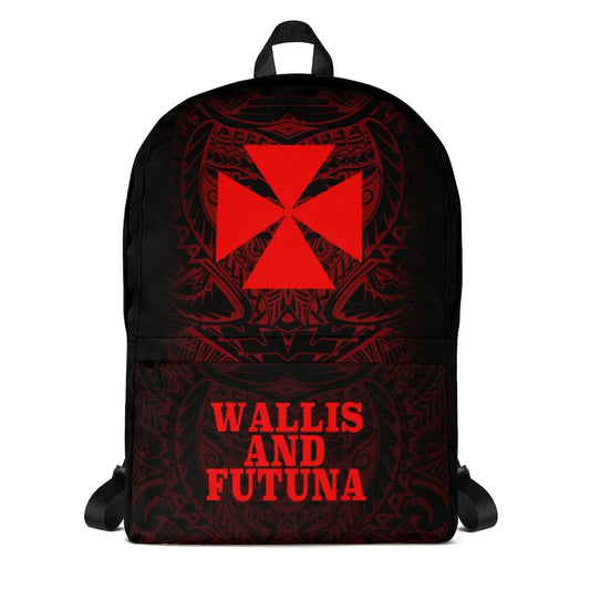 Wallis and Futuna Polynesian Backpack - Red Tribal Pattern