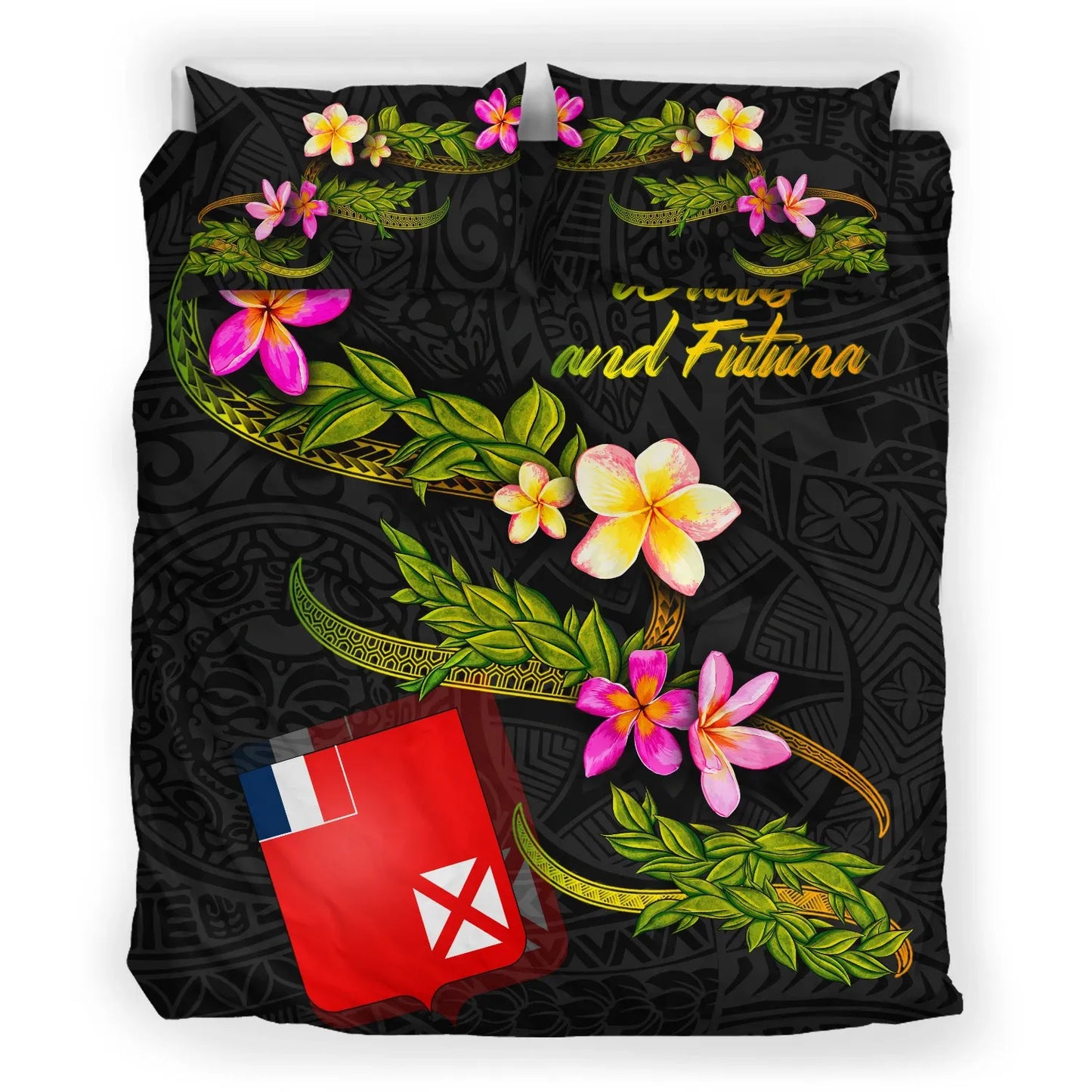 Wallis And Futuna Polynesian Bedding Set - Plumeria Tribal