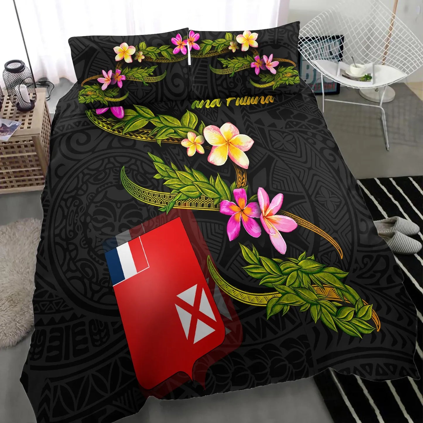 Wallis And Futuna Polynesian Bedding Set - Plumeria Tribal
