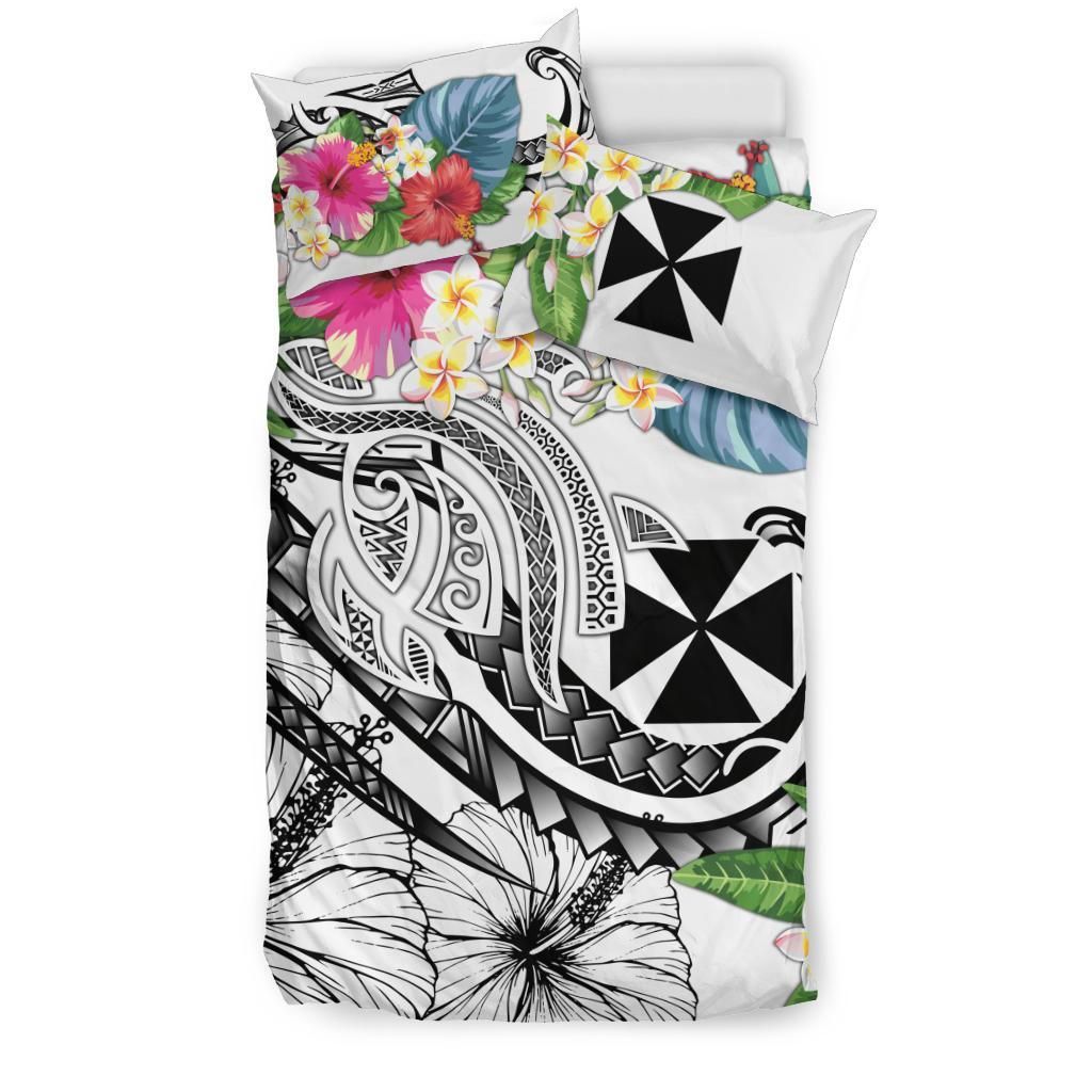 Wallis And Futuna Polynesian Bedding Set - Summer Plumeria (White)