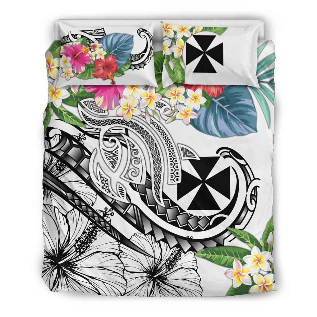 Wallis And Futuna Polynesian Bedding Set - Summer Plumeria (White)