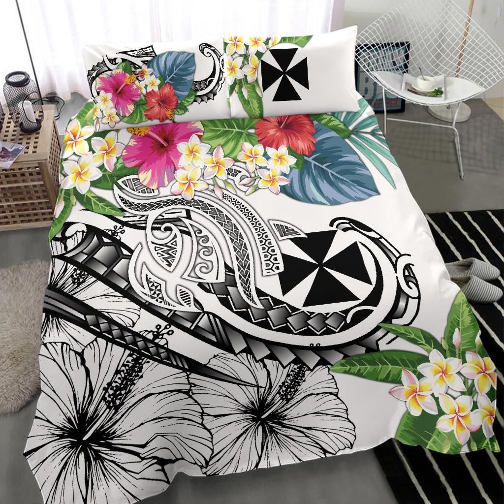 Wallis And Futuna Polynesian Bedding Set - Summer Plumeria (White)