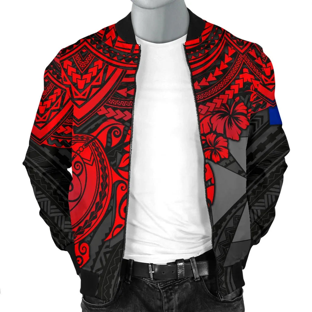Wallis and Futuna Polynesian Bomber Jacket - Red Turtle