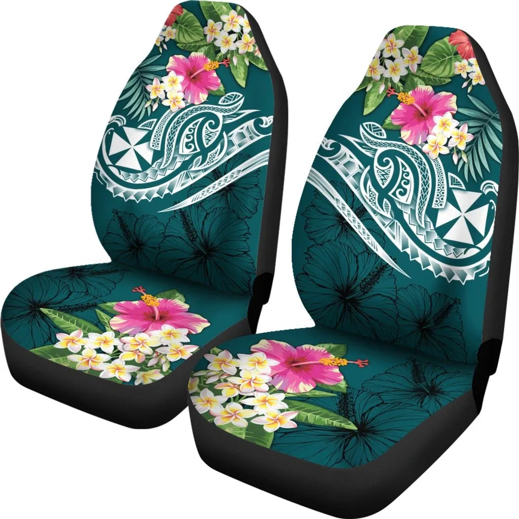 Wallis and Futuna Polynesian Car Seat Covers - Summer Plumeria (Turquoise)