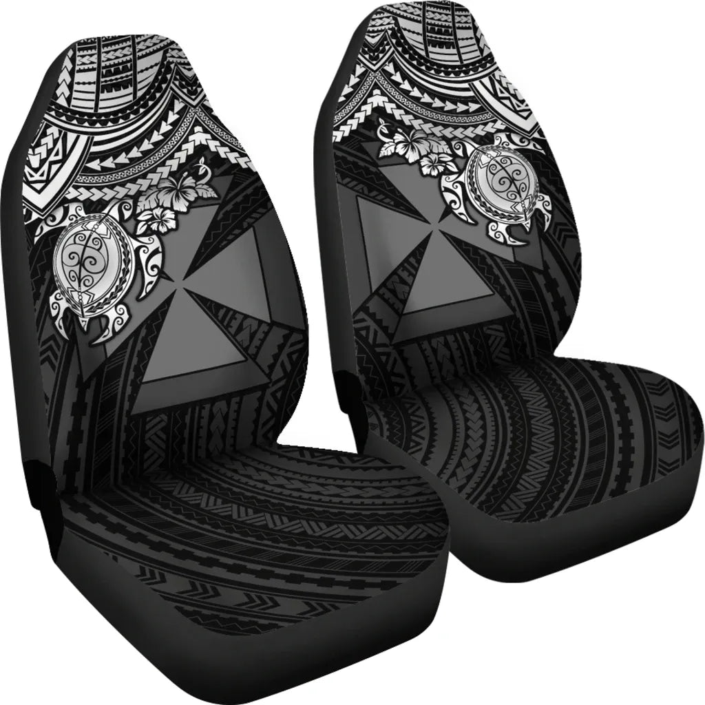 Wallis And Futuna Car Seat Covers - Wallis And Futuna Coat Of Arms White Turtle