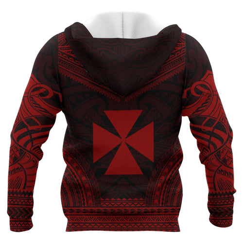 Wallis nd Futuna Polynesian Chief Custom Personalised Hoodie - Red Version