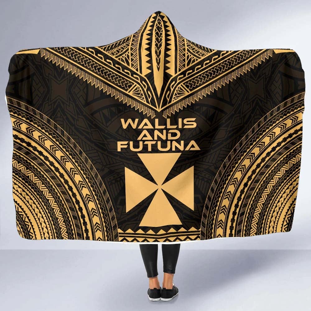 Wallis And Futuna Polynesian Chief Hooded Blanket - Gold Version