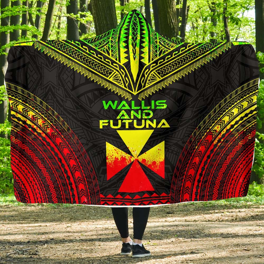 Wallis And Futuna Polynesian Chief Hooded Blanket - Reggae Version