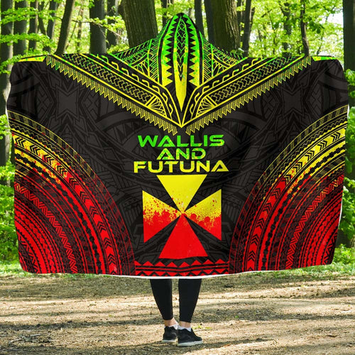 Wallis And Futuna Polynesian Chief Hooded Blanket - Reggae Version