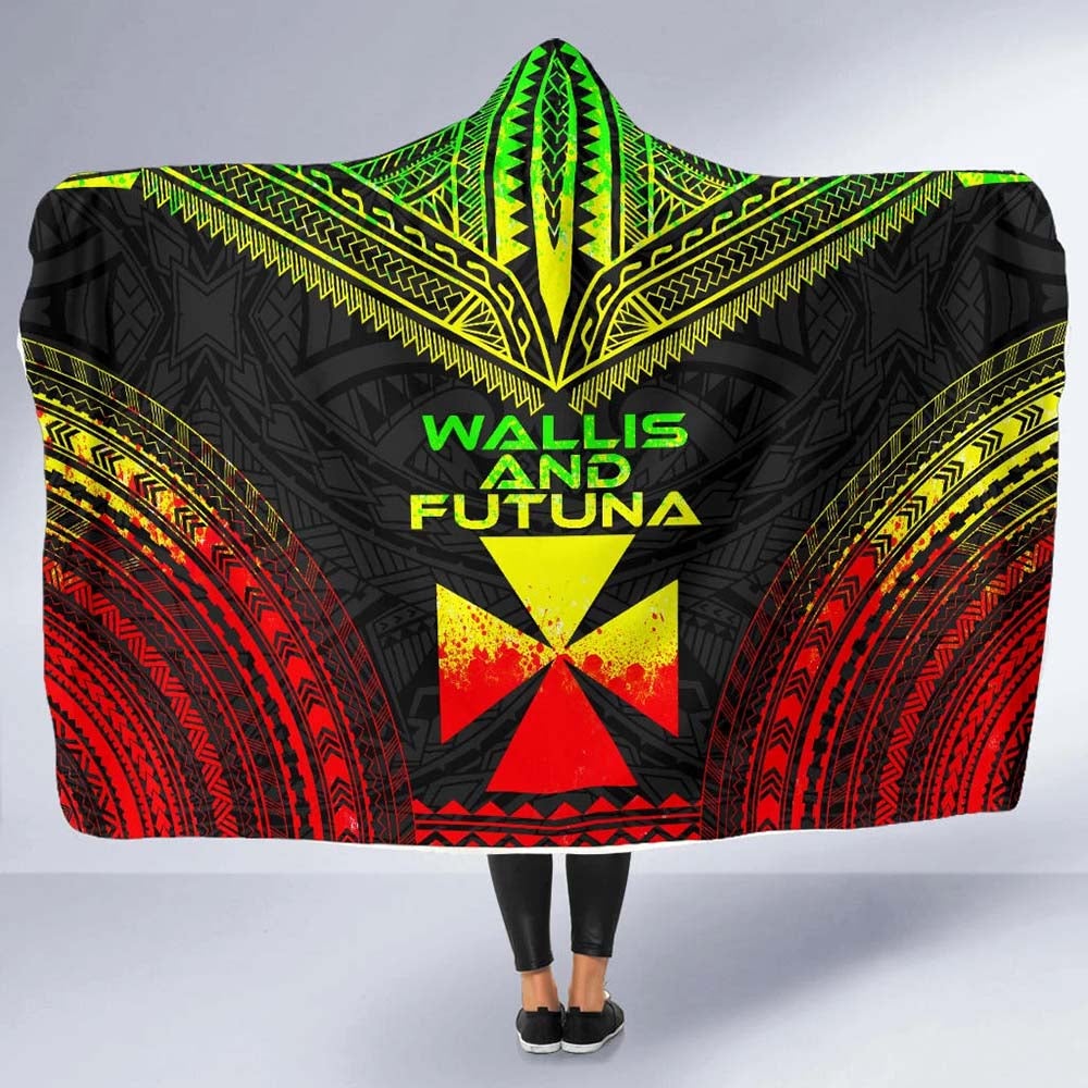 Wallis And Futuna Polynesian Chief Hooded Blanket - Reggae Version