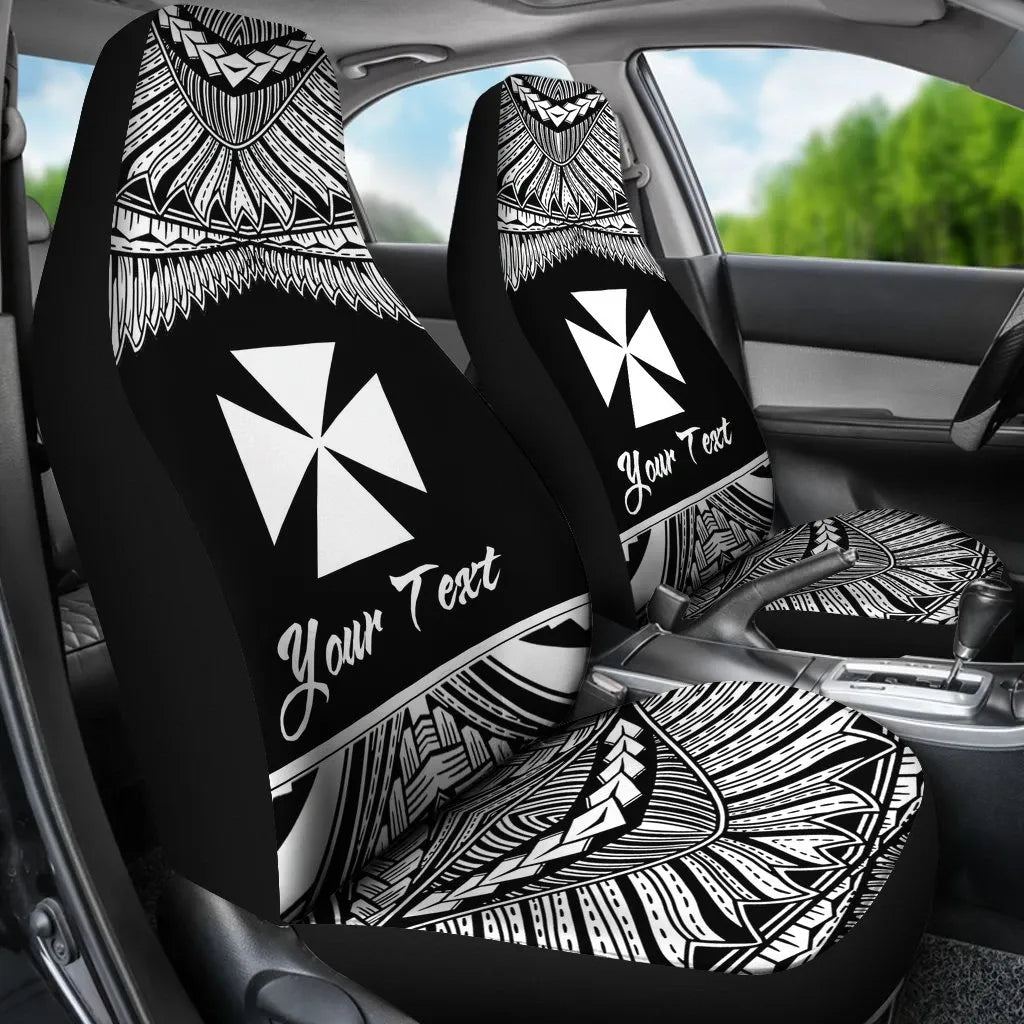 Wallis and Futuna Polynesian Custom Personalised Car Seat Covers - Pride White Version