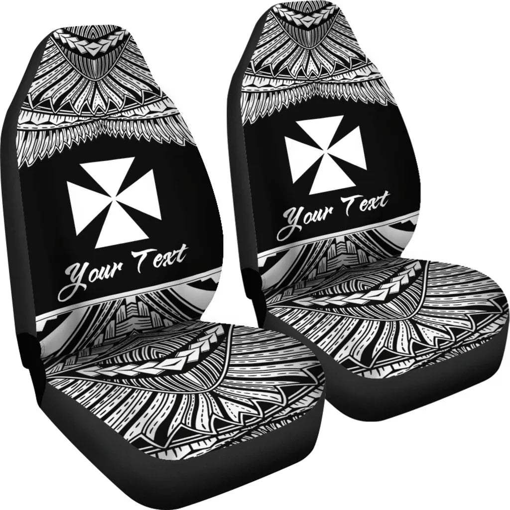 Wallis and Futuna Polynesian Custom Personalised Car Seat Covers - Pride White Version