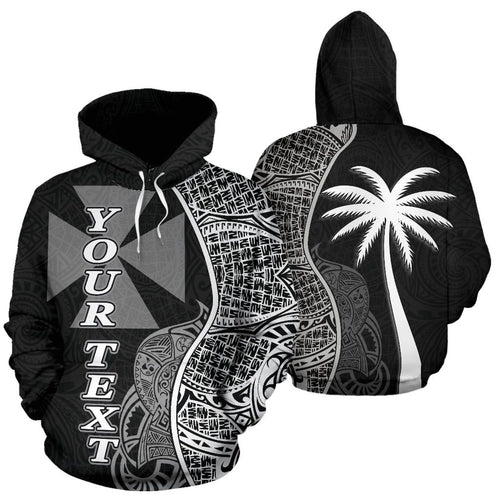 Wallis nd Futuna Polynesian Custom Personalised Hoodie Coconut Black