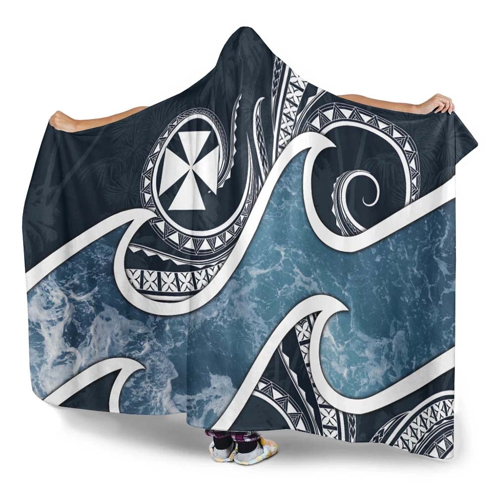 Wallis and Futuna Polynesian Hooded Blanket - Ocean Style